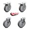 Service Caster 6 Inch Thermoplastic Rubber Swivel Bolt Hole Caster Set with 2 Total Lock Brake SCC-BHTTL20S614-TPRB-2-S-2 - alternate 4